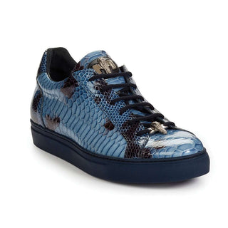 Mauri Shoes Mens Shoes Patent Leather Malabo Blue Sneakers Art 8825/1 (MA4673)-AmbrogioShoes