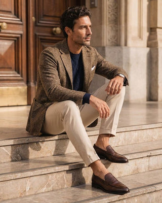 Italian leather loafers for business casual outfits