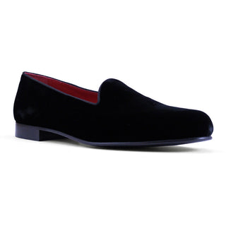 Zelli Italia Men's Shoes Black Velvet Tux Loafer (ZEL1001)