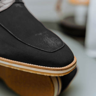 Zelli Italia Meo 3 Men's Shoes Black Suede Goat Skin Penny Loafer (ZEL1002)