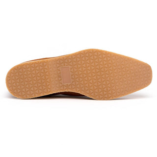 Zelli Italia Meo 3 Men's Shoes Cognac Genuine Suede Goat Skin Penny Loafer (ZEL1002)