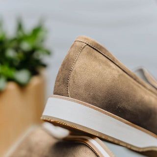 Zelli Italia Meo 3 Men's Shoes Taupe Suede Goat Skin Penny Loafer (ZEL1002)