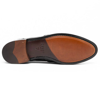 Zelli Italia Franco Men's Shoes Black Crocodile Skin Tassel Loafer (ZEL1005)