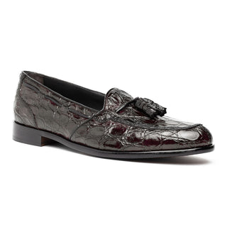 Zelli Italia Franco Men's Shoes Nicotine Crocodile Skin Tassel Loafer (ZEL1005)