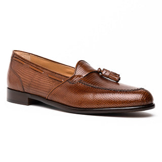 Zelli Italia Franco Men's Shoes Cognac Teju Lizard Skin Tassel Loafer (ZEL1006)