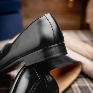 Zelli Italia Savannah Men's Shoes Black Calf-skin Leather Penny Loafer (ZEL1009)