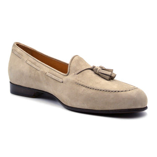 Zelli Italia Naples Men's Shoes Bone Suede Goat-Skin Tassel Loafer (ZEL1024)
