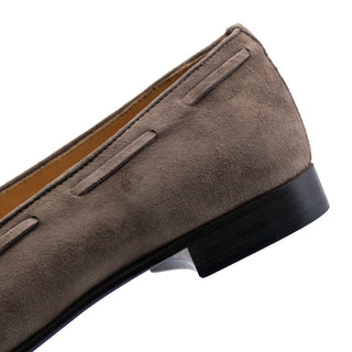 Zelli Italia Naples Men's Shoes Mocha Suede Goat-Skin Tassel Loafer (ZEL1024)
