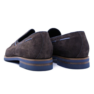 Zelli Italia Carmen Men's Shoes Brown Goat-Skin Suede & Crocodile Skin Tassel Loafer (ZEL1029)