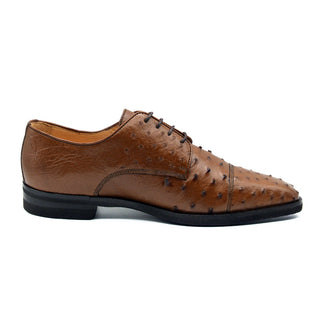 Zelli Italia Andrea Men's Shoe Brandy Ostrich Skin Derby (ZEL1035)