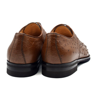 Zelli Italia Andrea Men's Shoe Brandy Ostrich Skin Derby (ZEL1035)