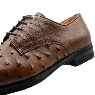 Zelli Italia Andrea Men's Shoe Brandy Ostrich Skin Derby (ZEL1035)