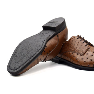 Zelli Italia Andrea Men's Shoe Brandy Ostrich Skin Derby (ZEL1035)