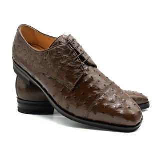 Zelli Italia Andrea Men's Shoe Brown Ostrich Skin Derby (ZEL1035)