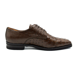 Zelli Italia Andrea Men's Shoe Brown Ostrich Skin Derby (ZEL1035)