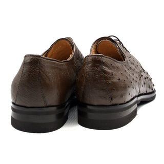 Zelli Italia Andrea Men's Shoe Brown Ostrich Skin Derby (ZEL1035)