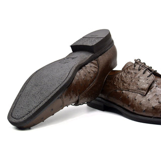 Zelli Italia Andrea Men's Shoe Brown Ostrich Skin Derby (ZEL1035)