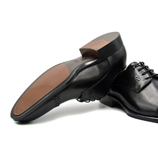 Zelli Italia Giovanni Men's Shoes Black Calf-Skin Leather Cap-toe Oxford (ZEL1038)
