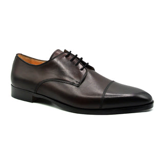Zelli Italia Enzo Men's Shoes Black Cherry Calf-Skin Leather Cap-toe Oxford (ZEL1040)