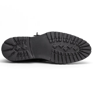 Zelli Italia Campo Men's Shoes Black Wax Finish Goat-Skin Suede Derby (ZEL1041)