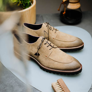 Zelli Italia Campo Men's Shoes Oak Wax Finish Goat-Skin Suede Derby (ZEL1041)