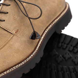 Zelli Italia Campo Men's Shoes Oak Wax Finish Goat-Skin Suede Derby (ZEL1041)