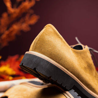 Zelli Italia Campo Men's Shoes Tobacco Goat-Skin Suede Derby (ZEL1042)