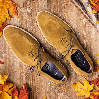 Zelli Italia Campo Men's Shoes Tobacco Goat-Skin Suede Derby (ZEL1042)