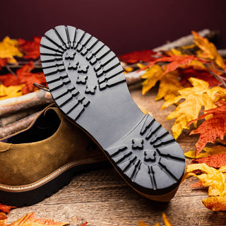 Zelli Italia Campo Men's Shoes Tobacco Goat-Skin Suede Derby (ZEL1042)