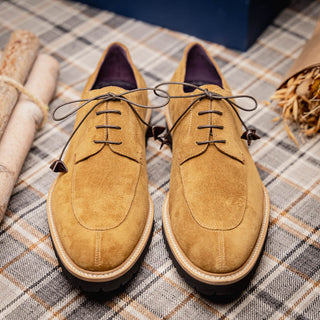 Zelli Italia Campo Men's Shoes Tobacco Goat-Skin Suede Derby (ZEL1042)