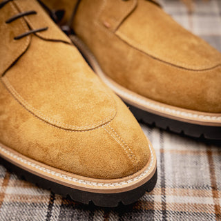 Zelli Italia Campo Men's Shoes Tobacco Goat-Skin Suede Derby (ZEL1042)