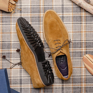 Zelli Italia Campo Men's Shoes Tobacco Goat-Skin Suede Derby (ZEL1042)