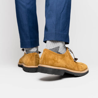 Zelli Italia Campo Men's Shoes Tobacco Goat-Skin Suede Derby (ZEL1042)