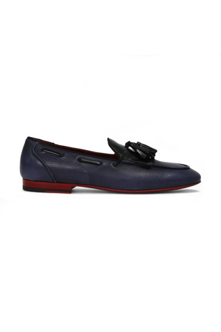 Dino Bigioni Designer Shoes Men's Italian Mustang Asport Indigo Loafers (DB1001)