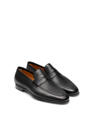 Magnanni 23802 Diezma-II Black Full Grain Leather Penny Loafers (MAGS1054)