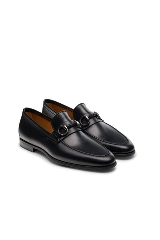 Magnanni 22775 Diago-II Black Calf-Skin Horsebit Loafers (MAGS1082)