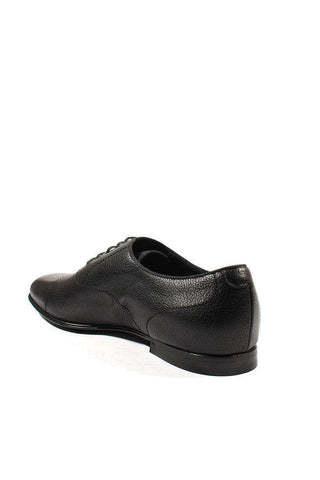 Gucci Men's Designer Shoes Black Pebbled Leather Oxfords (GGM1542)