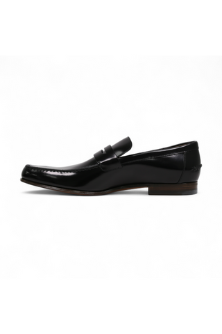 Gucci Men's Designer Shoes Black Leather Loafers with Logo Style 181797 (GGM1507)