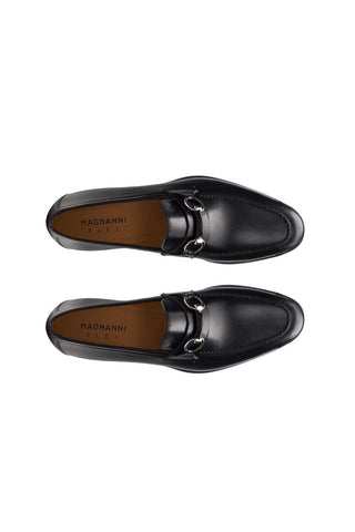 Magnanni 22775 Diago-II Black Calf-Skin Horsebit Loafers (MAGS1082)