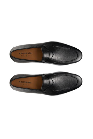 Magnanni 23802 Diezma-II Black Full Grain Leather Penny Loafers (MAGS1054)