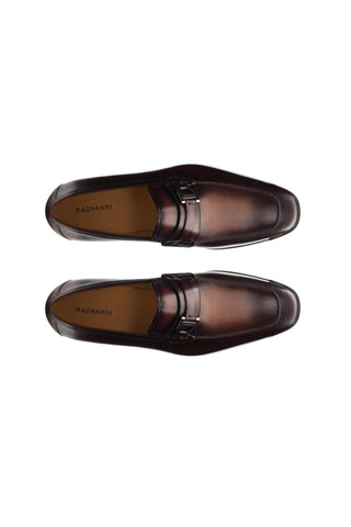 Magnanni 24379 Raso Brown Leather Slip-On Penny Loafers (MAGS1079)