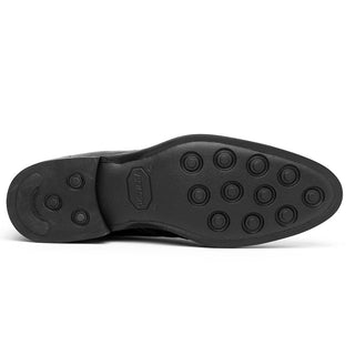 Zelli Italia Marco Men's Shoes Black Ostrich Skin Chukka Boot (ZEL1069)