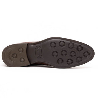 Zelli Italia Marco Men's Shoes Brown Ostrich Skin Chukka Boot (ZEL1069)