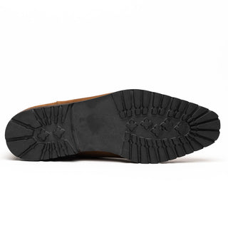 Zelli Italia Gianna Men's Shoes Cognac Suede Leather Chelsea Boot (ZEL1070)