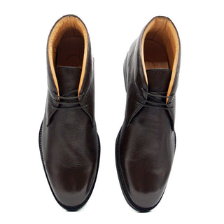 Zelli Italia Marco Men's Shoes Dark Brown Deer-Skin Chukka Boot (ZEL1068)