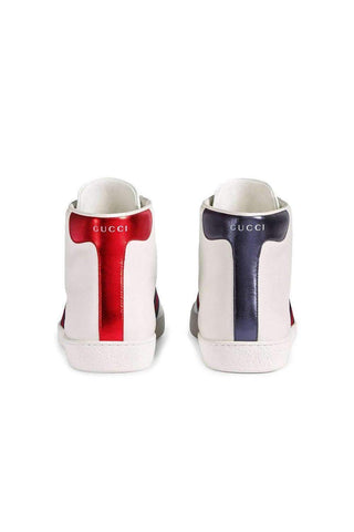 Gucci Bee Ace High-Top Sneakers White Leather Men's Trainers 501803 DOPE0 (GGM1702)