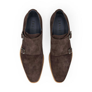 Zelli Italia Legerra Men's Shoes Brown Goat-Skin Suede Monk-Strap (ZEL1073)