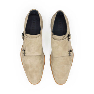 Zelli Italia Legerra Men's Shoes Sand Goat-Skin Suede Monk-Strap (ZEL1073)
