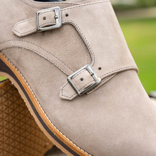 Zelli Italia Legerra Men's Shoes Sand Goat-Skin Suede Monk-Strap (ZEL1073)