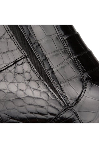 Mezlan 3663-J Belucci Black Alligator Zipper Boots (MZ3699)